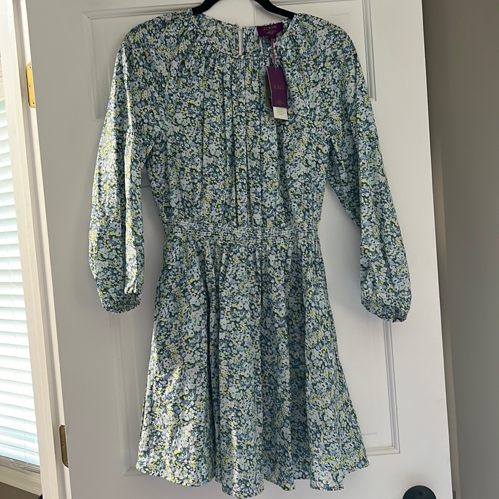 J. Crew Palermo smocked-waist mini dress in Liberty® Thorpe Hill fabric …